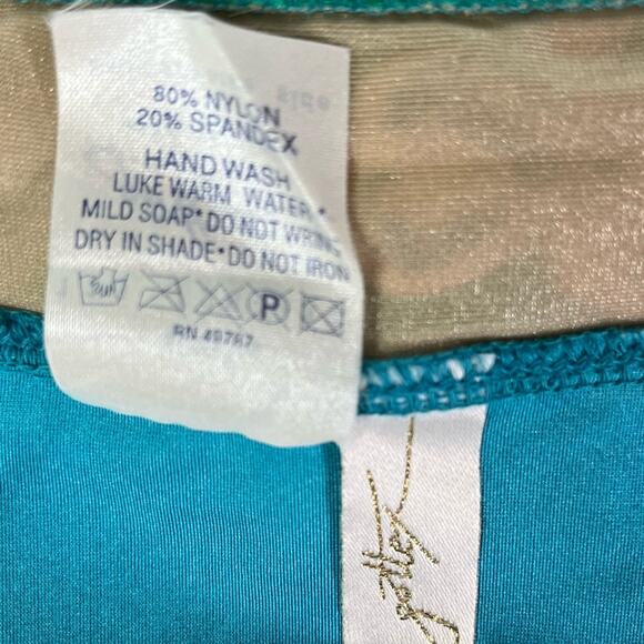 Gottex Vintage Underwire High Leg Teal Blue Two Piece Bikini Set - Picture 14 of 15